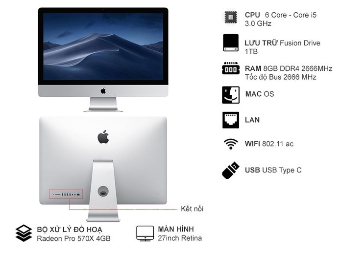 iMac 27 inch 3.0GHz/Core i5/8GB/1TB/Radeon Pro 570X MRQY2SA/A