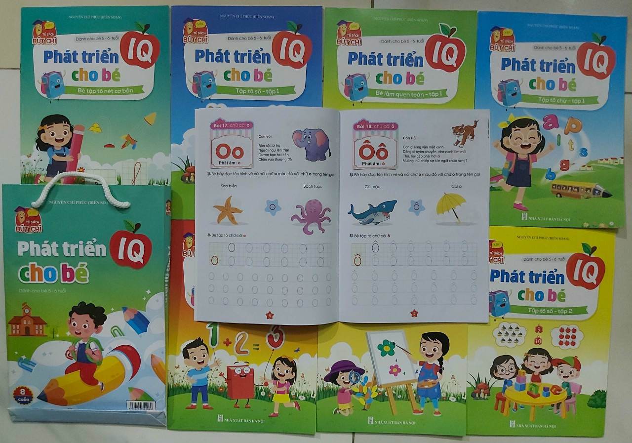 Sách - Bộ phát triển IQ cho bé 5 đến 6 tuổi (Combo 8 quyển)