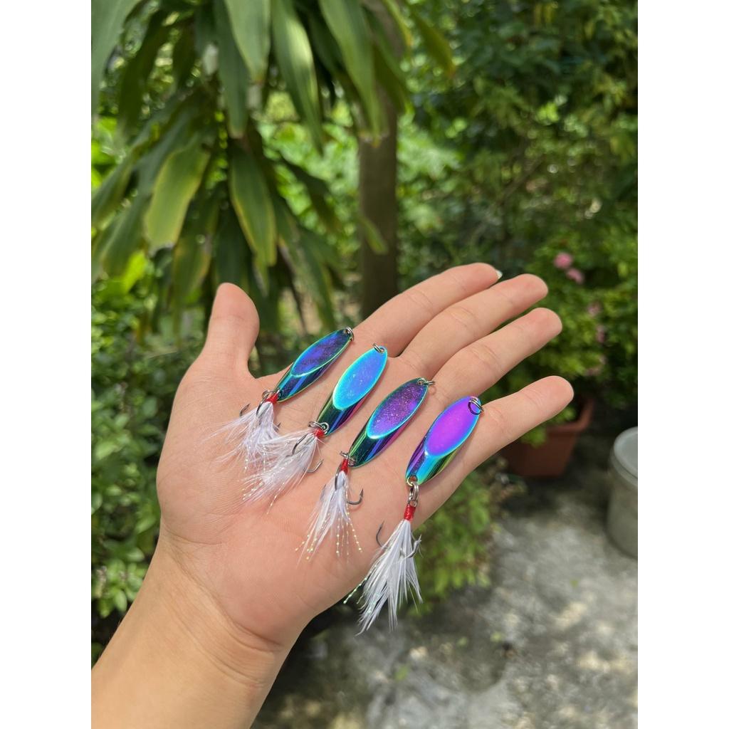 Mồi Câu Lure Titan 10g Mồi Thìa Lưỡi 3 Tiêu Có Lông Mồi Câu Cá Sắt Chất Lượng