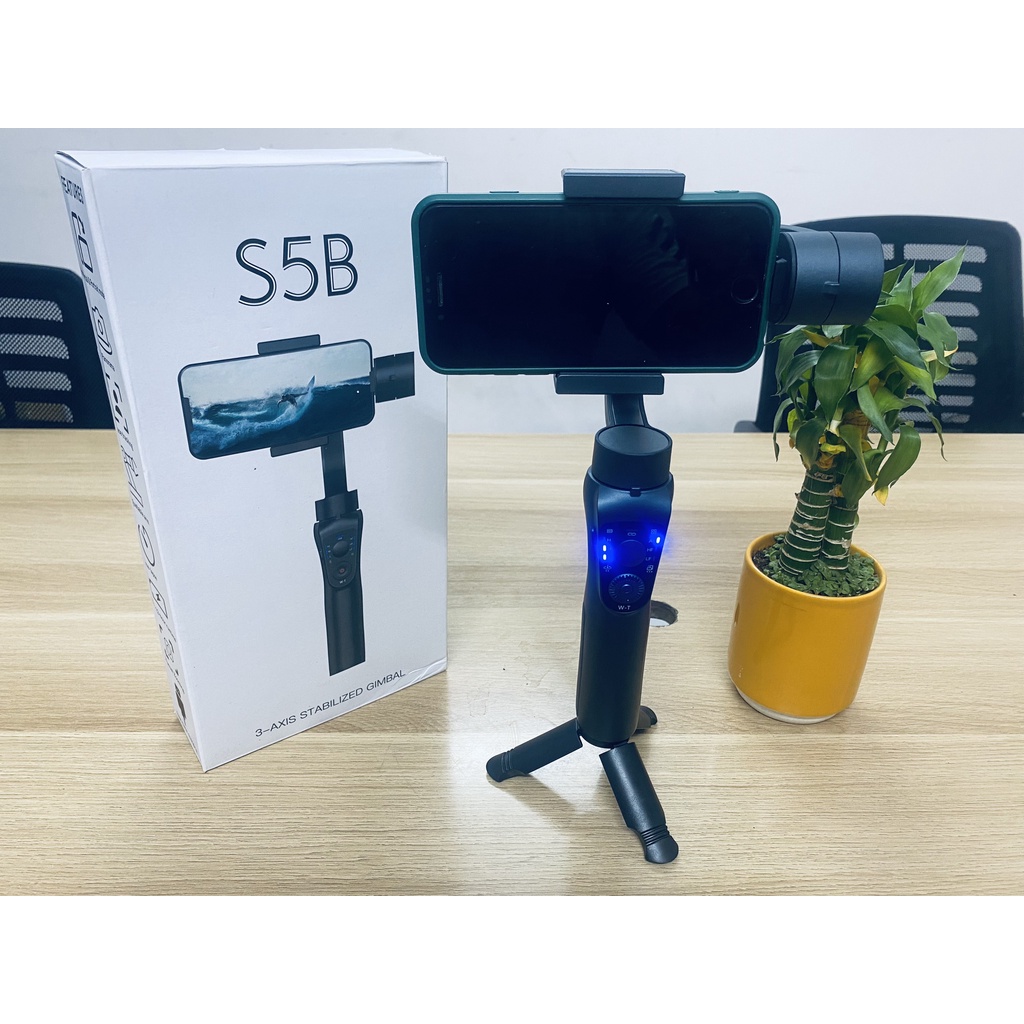 Tay cầm gimbal S5B chống rung 3 trục cho điện thoại đa chế độ quay phim, chụp ảnh tự động cân chỉnh, xoay 360 độ