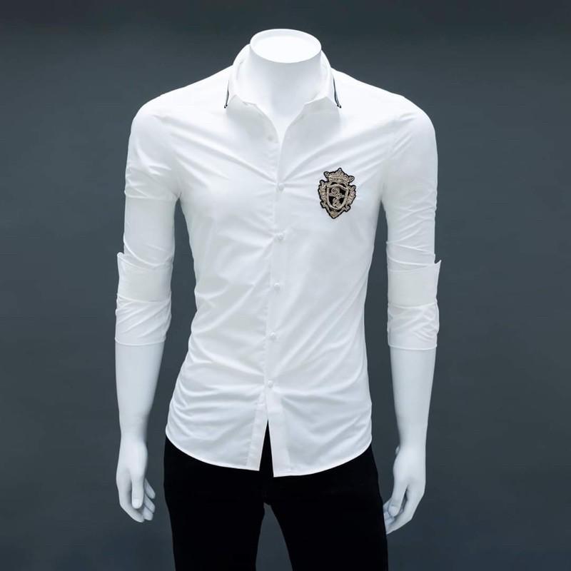 Áo Sơ mi nam dài tay thêu hình khác nhau lên form đẹp