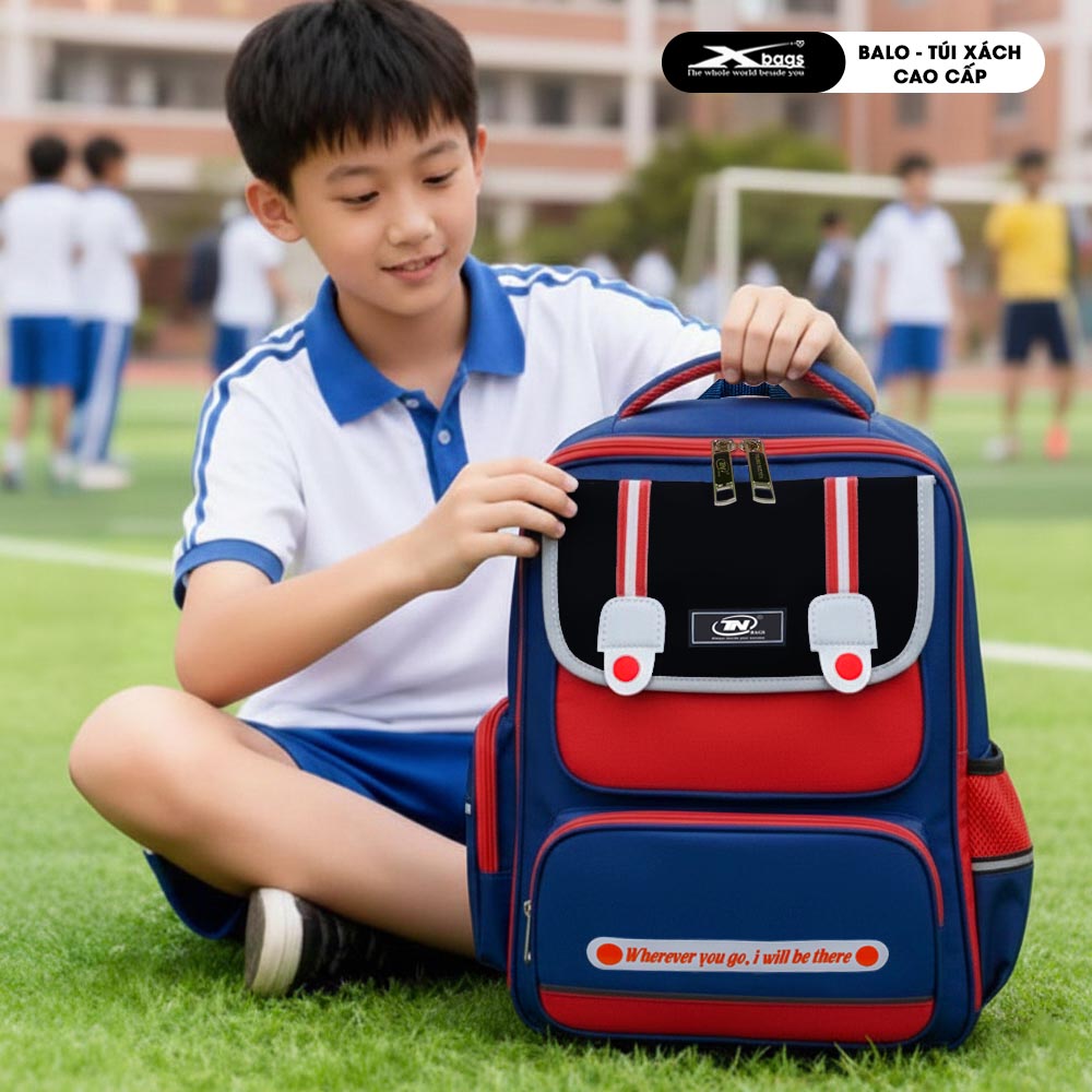 Balo Đi Học Cấp 1 Cao Cấp TNBags Smart Red TN.B.3110 Màu Đỏ Thời Trang, Chống Gù, Nhiều Ngăn Tiện Lợi!