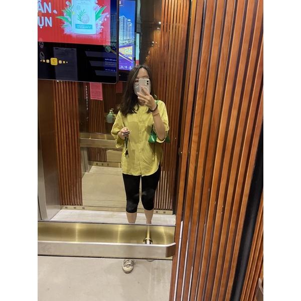 Áo Sơ Mi tay lửng cổ trụ công sở nữ