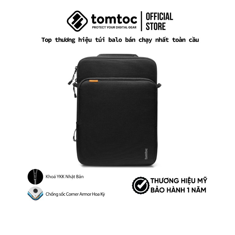 Túi xách chống sốc tomtoc usa 360 protection premium  macbook proair  new H13- Hàng Chính Hãng - Black - 16 inch