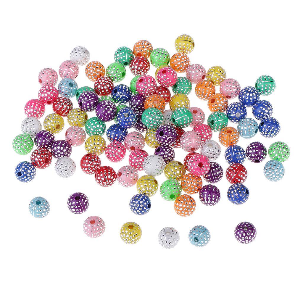 200Pcs Resin Rhinestone Beads Jewelry Findings Spacer Beads 8mm Colorful