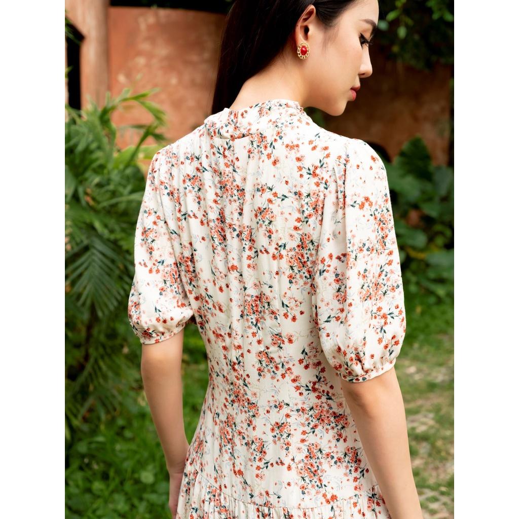 Đầm dáng suông hạ eo dây nơ cổ De Leah