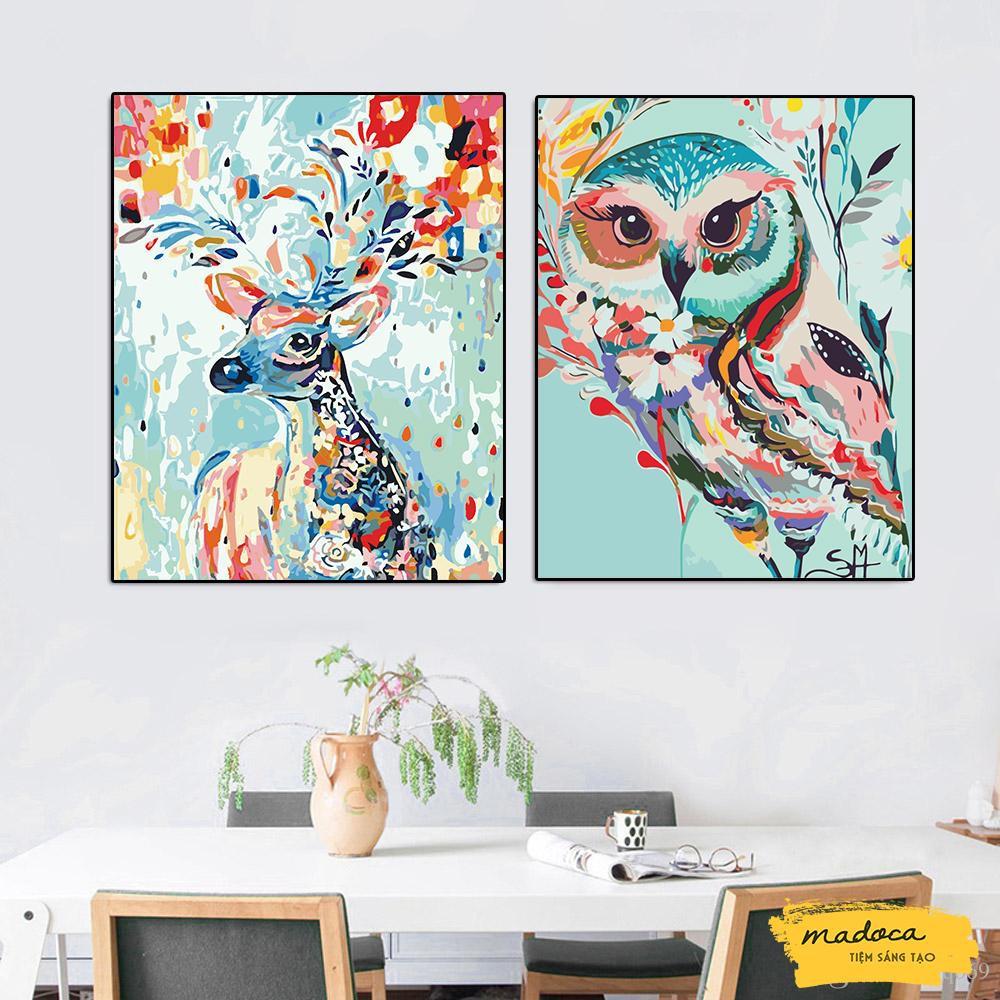 Tranh sơn dầu số hóa tự tô Sắc Màu (có khung 40x50cm)