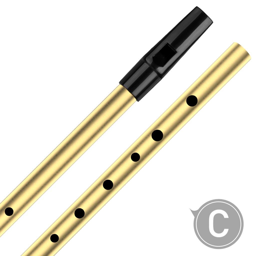 Triditional Irish Tin Whistle Flute 6 Hole Tin Penny Whistle High D Gold