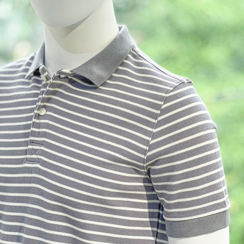 Áo Polo Nam Cao Cấp Có Cổ BY COTTON Grey Stripes Nam Tính, Thanh Lịch, Sang Trọng, Trẻ Trung