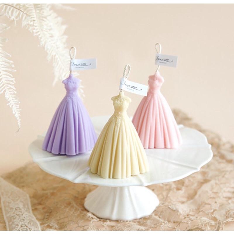 Nến Thơm Không Khói Váy Cưới Cô Dâu, Phụ Kiện Decor Chụp Ảnh - Dory Lab