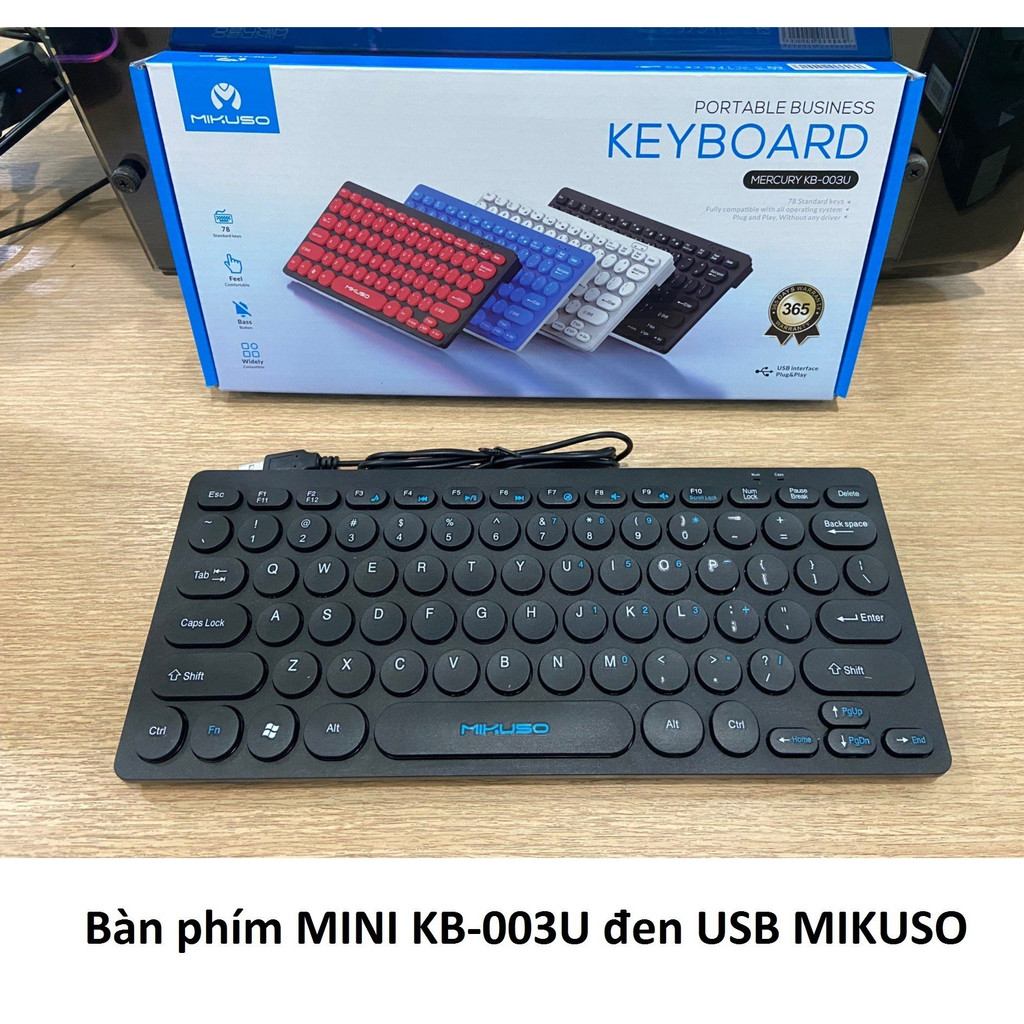 BÀN PHÍM ĐA CÔNG DỤNG MKS KB-003U MINI MÀU ĐEN CỔNG USB SIÊU CHẤT LƯỢNG - HN