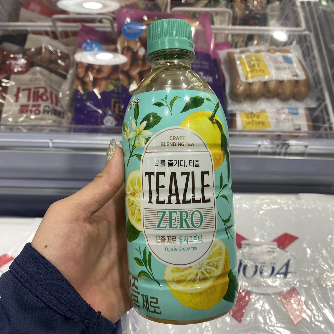 Nước Trà Teazle Vị Trà Xanh Và Chanh Vàng Woongjin Hàn Quốc Chai 500ML / 웅진) 티즐 유자 그린티 500ML