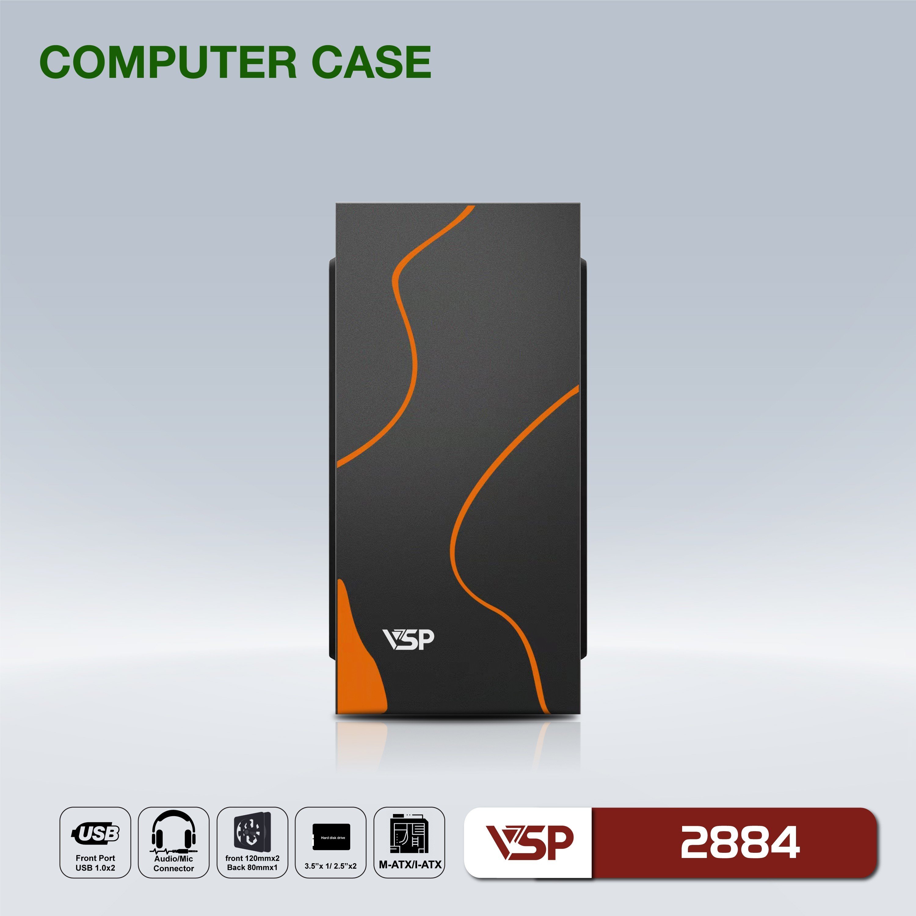 Vỏ máy tính Case VSP 2884 (Mini-ATX/M-ATX/ITX) - Hàng chính hãng Tech Vision phân phối