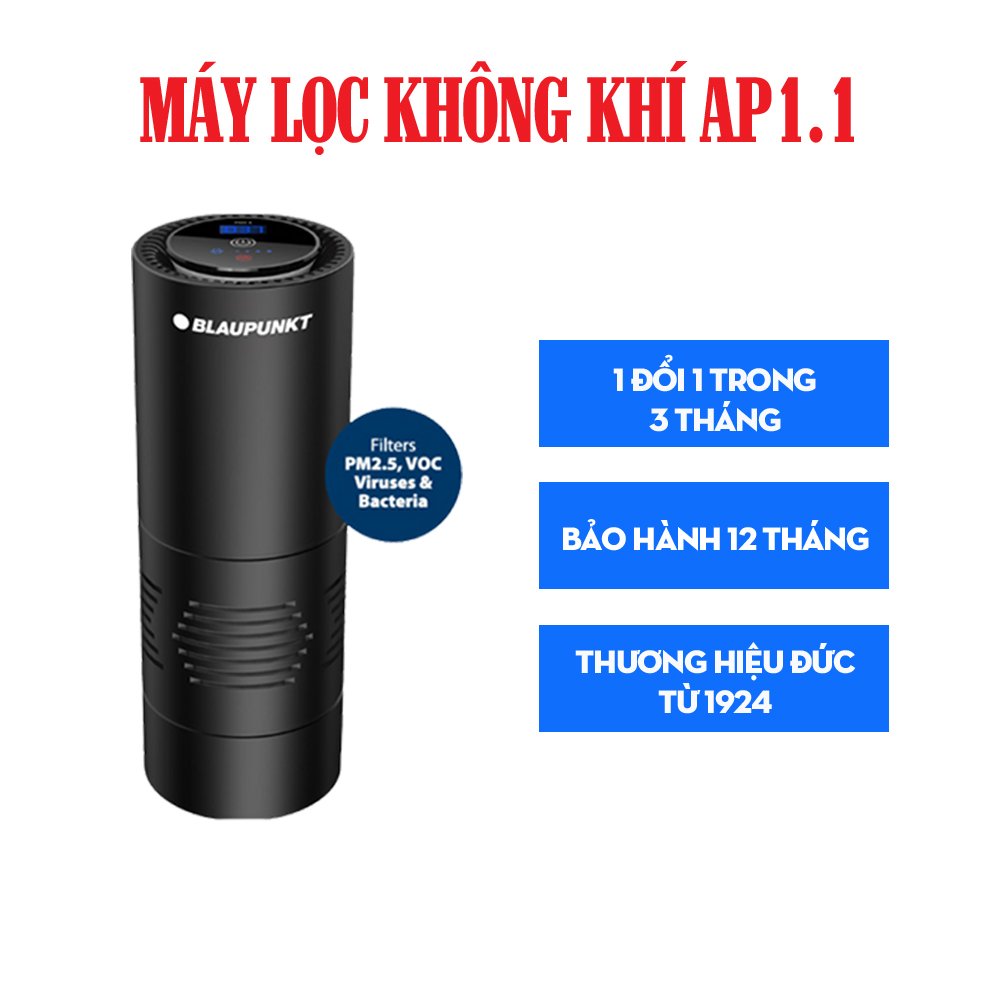 Combo 2 Sản Phẩm Máy Lọc Không Khí Ô Tô Blaupunkt AP 1.1 Và Lõi Lọc Thay Thế