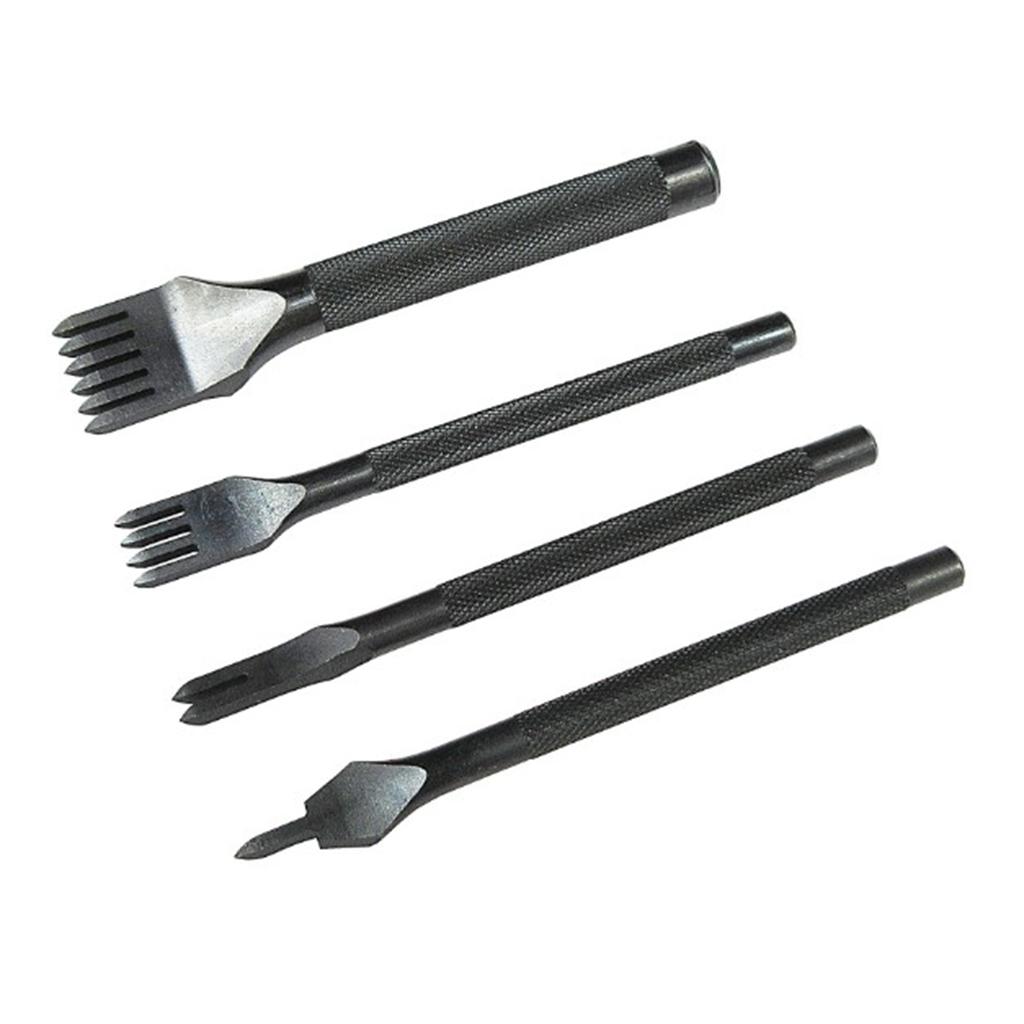 4XLEATHER STITCHING PUNCH TOOLS 4MM 1+2+4+6 PRONG DIAMOND LEATHER HOLE PUNCH