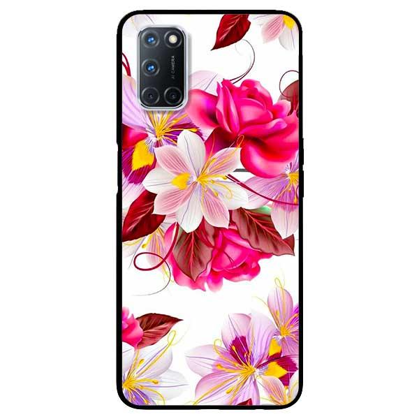 Ốp lưng dành cho Oppo A52 - A72 - A92 - Hoa Đỏ Nền Trắng