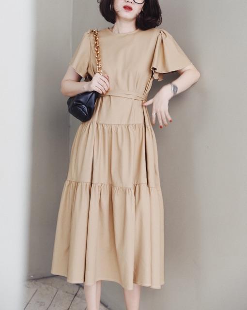 Đầm đũi kaki mềm kèm đai