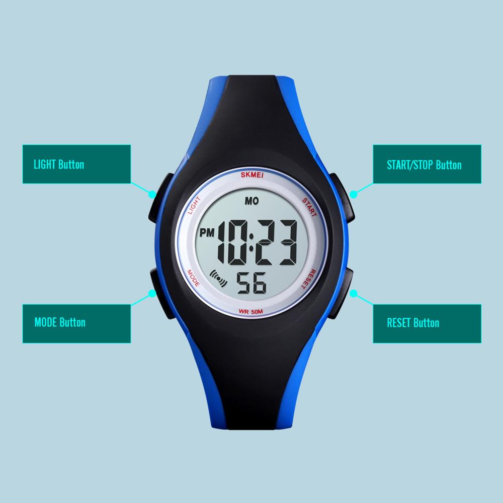 Đồng hồ thể thao trẻ em SKMEI 1459 kỹ thuật số không thấm nước - Màu hồng