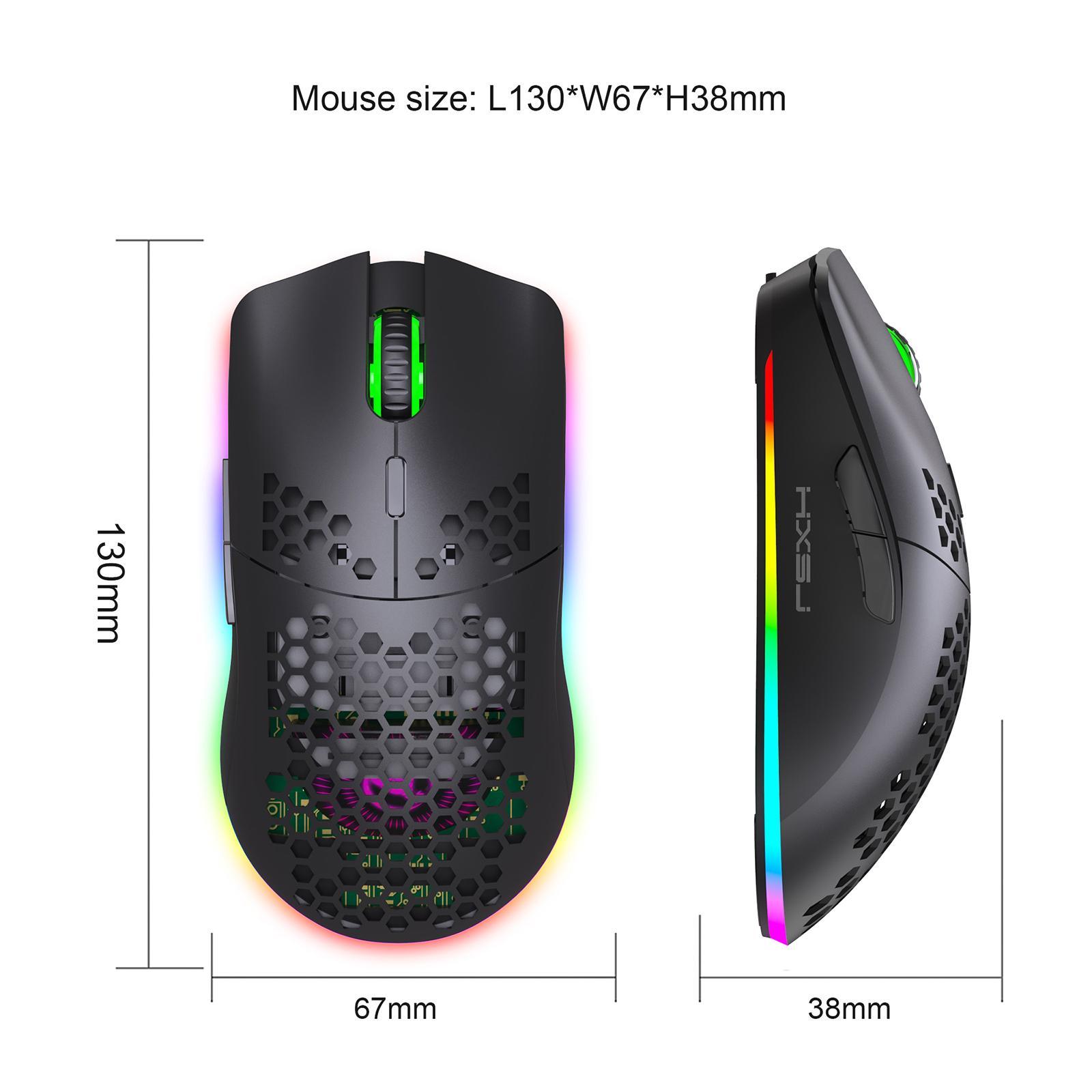 Gaming Mouse Rechargeable 7 RGB Backlit Colors 3200DPI for Office PC Desktop