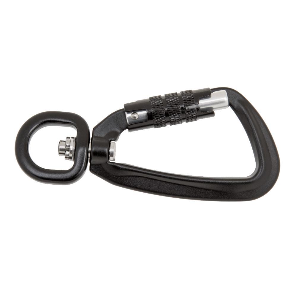 Screw Locking Carabiner Hook Clip Climbing Keychain Buckles Black