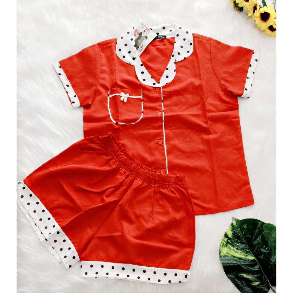 Bộ pijama LỤA HÀN cao cấp - Quần đùi có túi - ẢNH THẬT