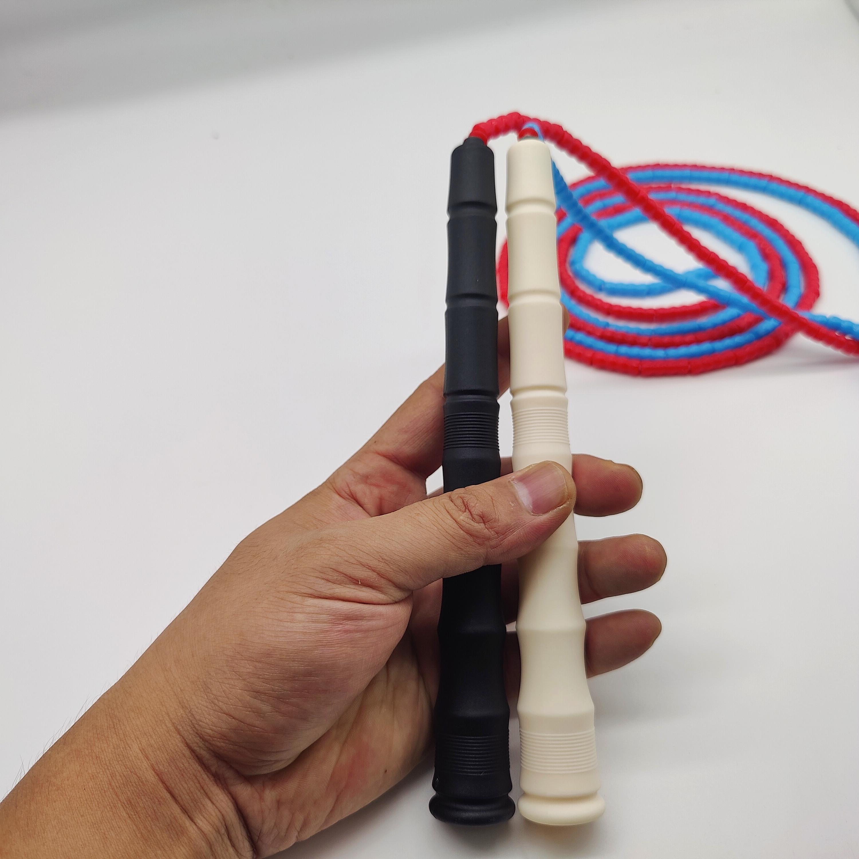 Đen Trắng Tay Cầm Màu Xanh Đỏ Hạt 3 Mét Nhựa Pvc Mềm Mại Hạt Tự Do Đính Hạt Bỏ Qua Dây Nhảy