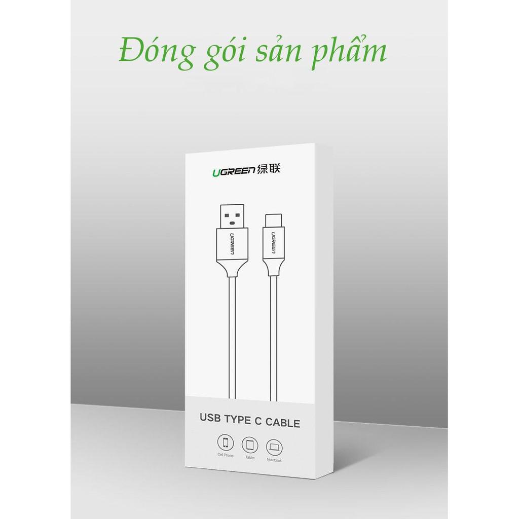 Dây cáp sạc và truyền dữ liệu Type-C độ dài 0.5-1m UGREEN US279 vỏ bện, đầu nối bọc nhôm siêu bền, dòng tối đa đạt 5A- Hàng chính hãng