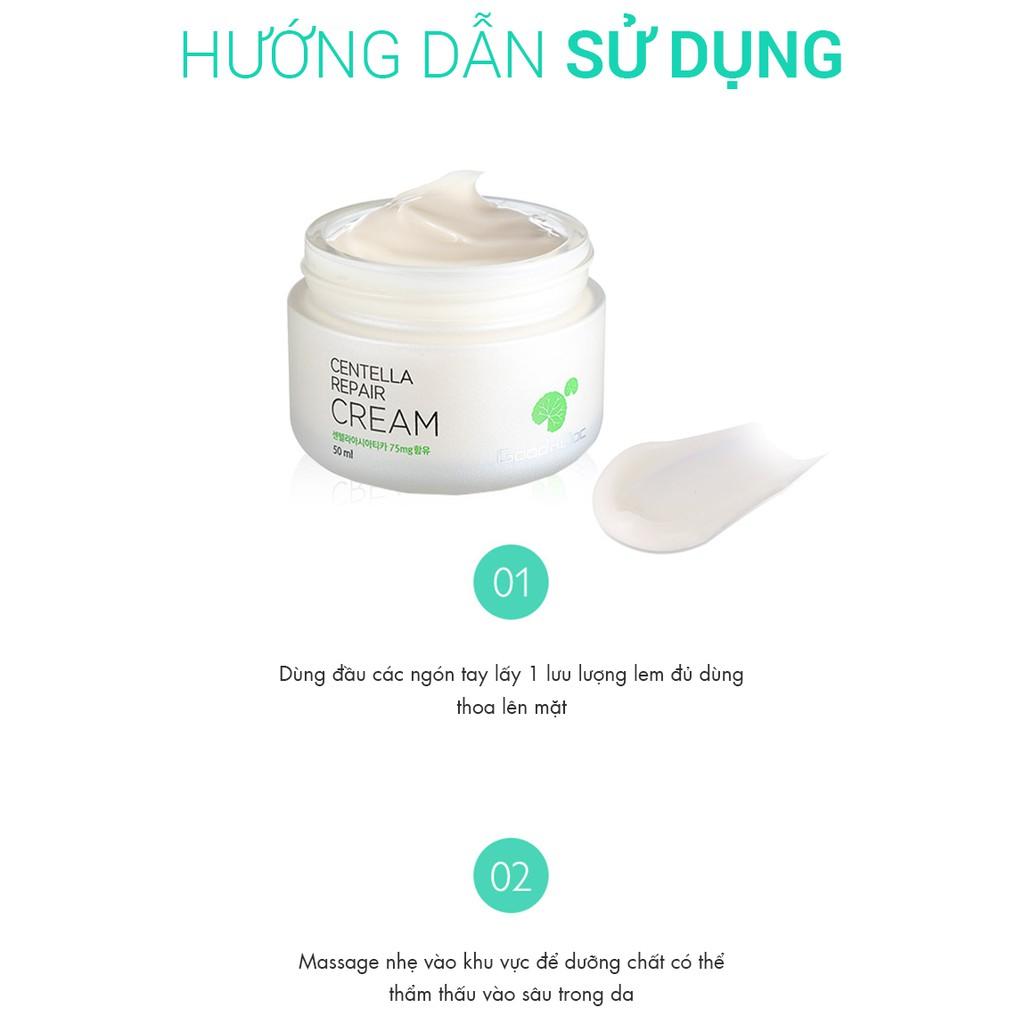 CÔNG TY - Bộ Kem Rau Má GoodnDoc Centella Repair Cream+Serum Dưỡng Ẩm Phục Hồi Giảm Thâm Nám Trắng Sáng Da Chống Lão Hóa