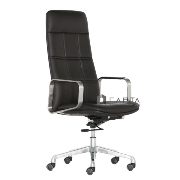 Ghế da Giám đốc CM4427-P Nội thất Capta Ghế Lãnh đạo nệm da PVC tay ghế hợp kim nhôm ốp PU có chân xoay hợp kim nhôm