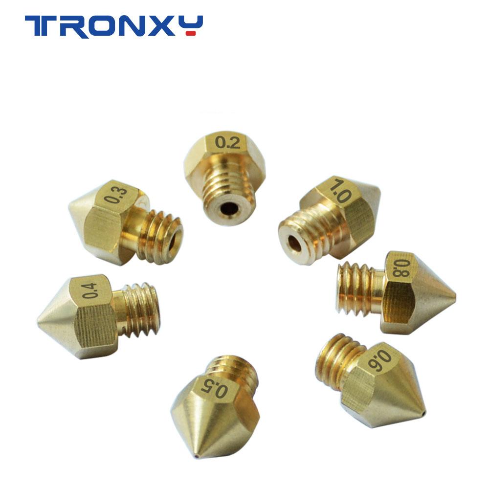 TRONXY 1 MK8 M6 Vòi Phun 0.2 0.3 0.4 0.5 0.6 0.8 1.0mm J-Đầu Đùn Vòi 1.75mm Dây Tóc 3D Máy In Đồng Vòi Phun Đồng