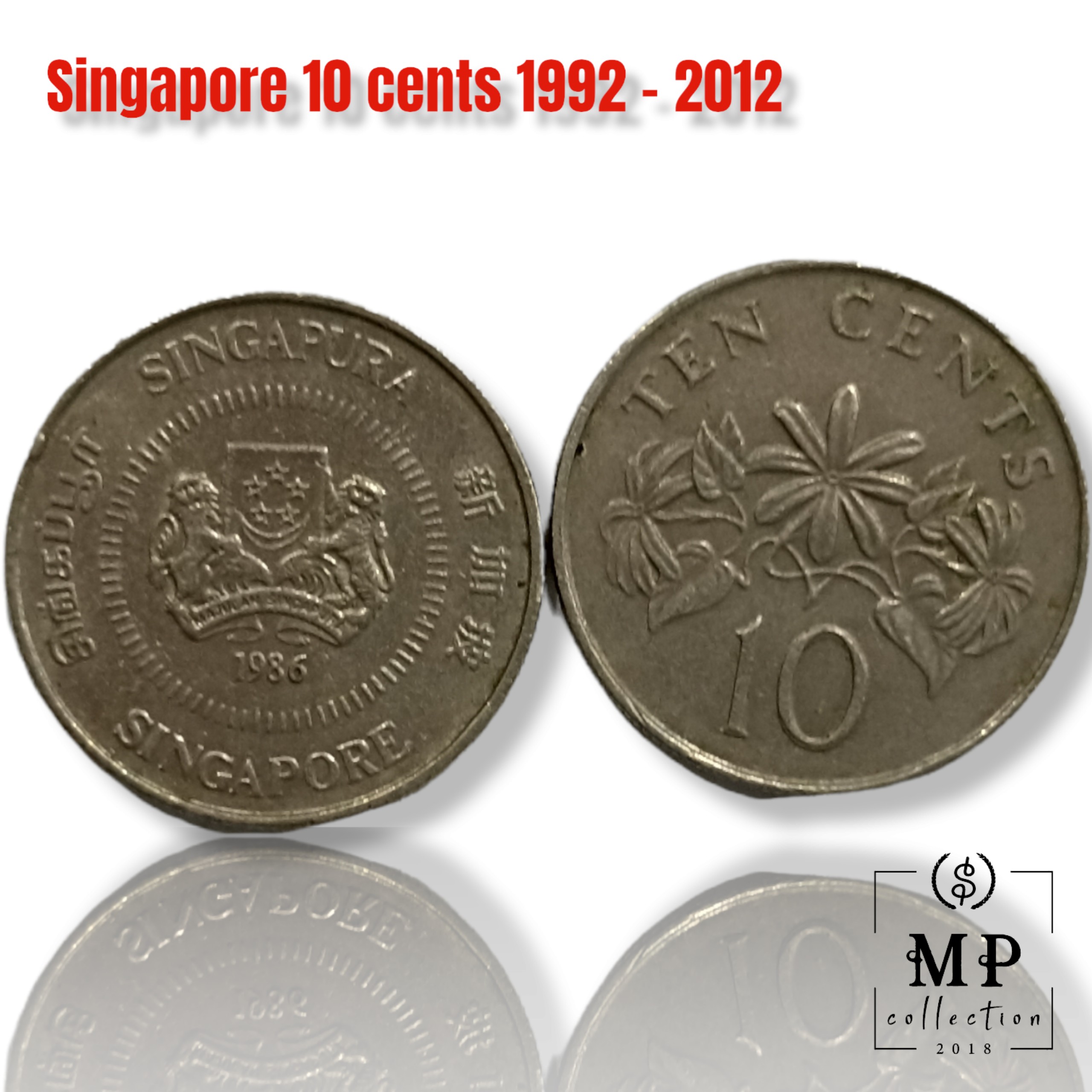 Đồng xu sưu tầm Singapore 10 cents 1992 2012