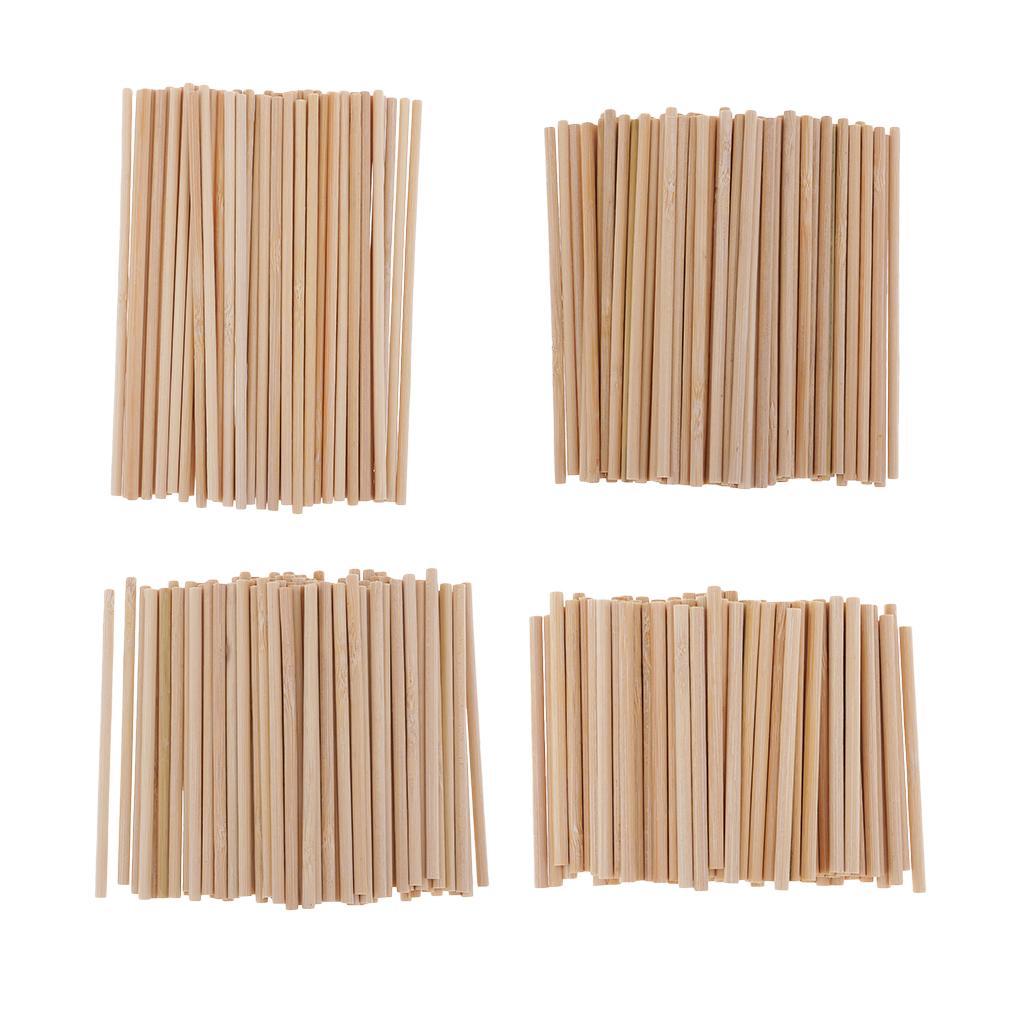 100pcs Wooden Dowel Rods 6 inch - 4mm Hardwood Dowels - Craft Dowels for Woodworking Project