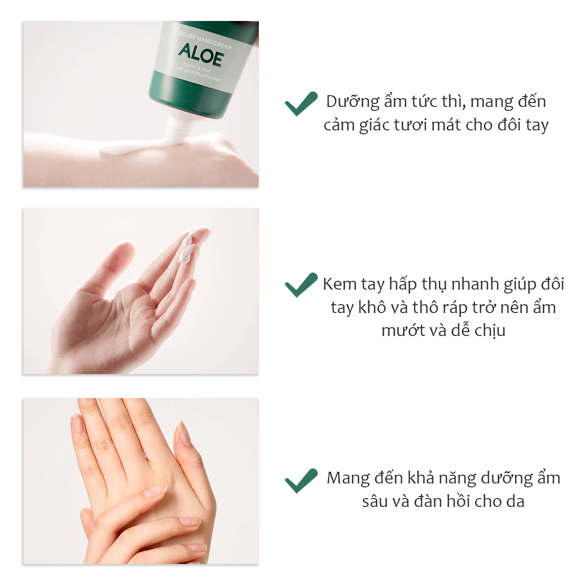 Kem Dưỡng Da Tay Và Móng Làm Mềm Da, Sáng Da Lô Hội Tenzero Relief Hand Cream Aloe 100ml