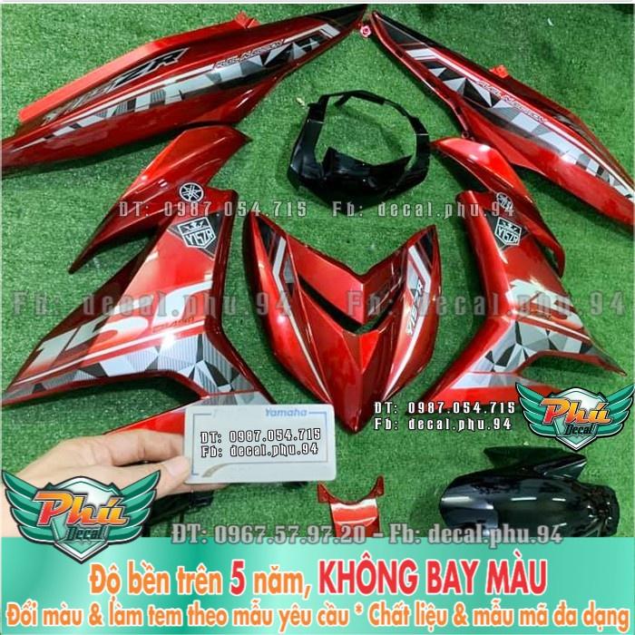 Tem rời EX 150 Y15 ZR xe đỏ đô 2