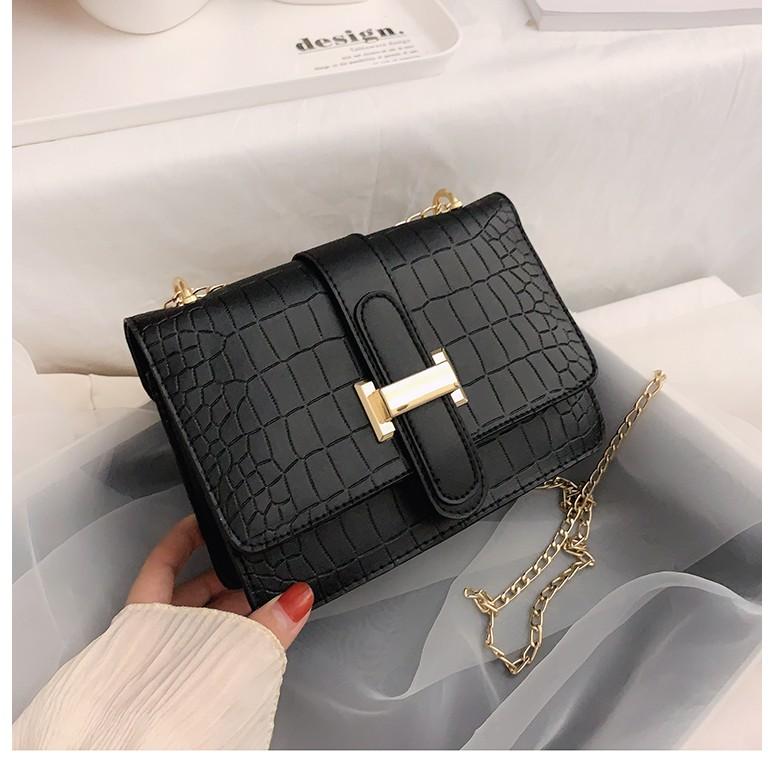 Túi xách nữ, túi đeo chéo vân da cá sấu khóa chữ H trẻ trung thanh lịch TX26