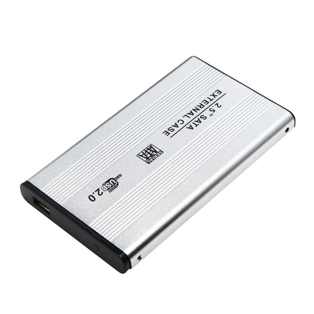 2Pcs Aluminium Hard Drive Case 2.5" USB2.0 SATA HDD Disk External Enclosure