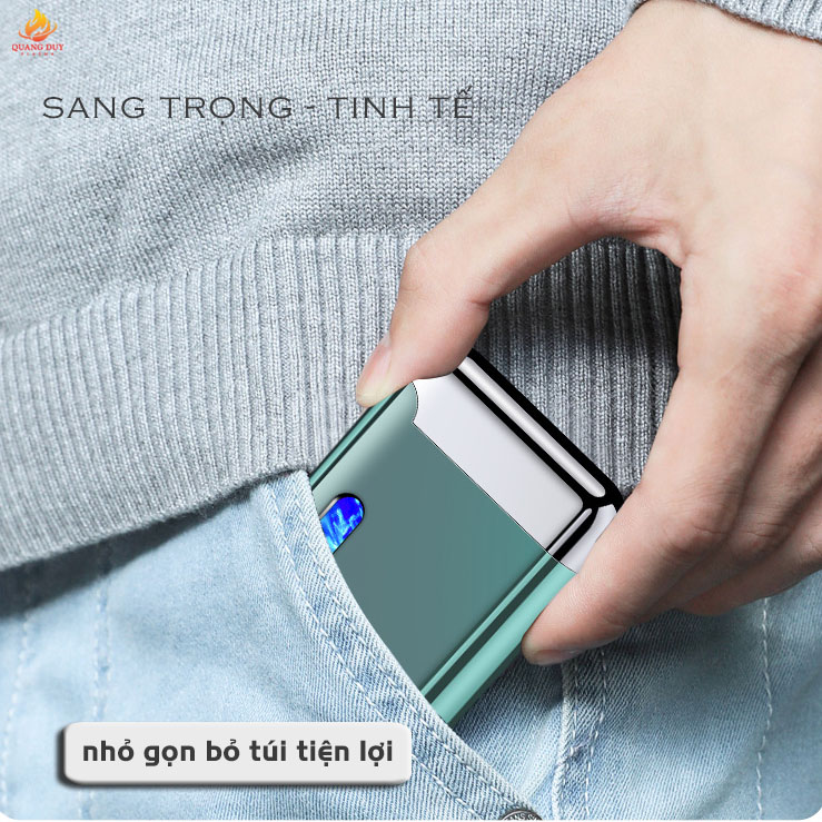 Hột quẹt khò lửa đỏ đánh lửa sạc pin cổng type-c thiết kế nhỏ gọn sang trọng