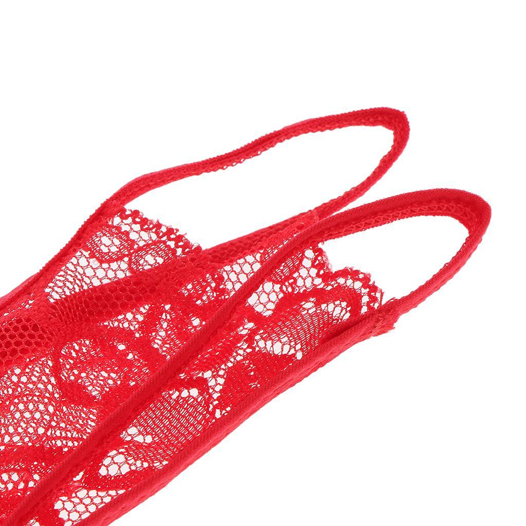 2 Pieces Womens Sexy Floral Lace Thong Underwear Crotchless Panties Lingerie
