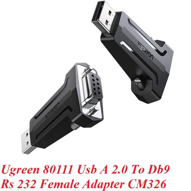 Ugreen UG80111CM326TK màu đen đầu chuyển usb ra cổng com 9 pin Db9 Rs232 chân cái - HÀNG CHÍNH HÃNG