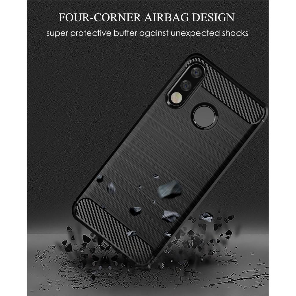 Ốp lưng cho Huawei P30 Lite dẻo Carbon phay xước chống sốc chống vân tay