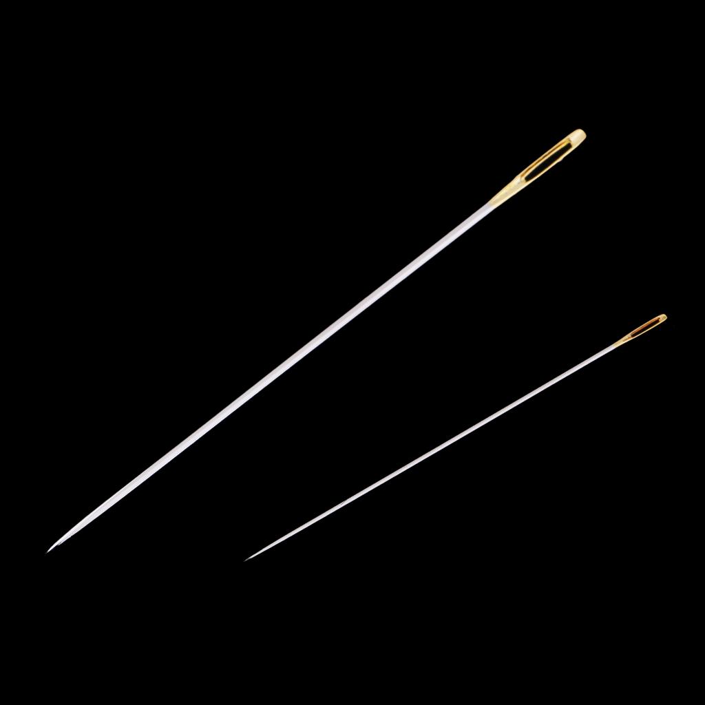 16Pcs/set Mixed Sizes Steel Hand Sewing Needles Embroidery Mending Gold Tail