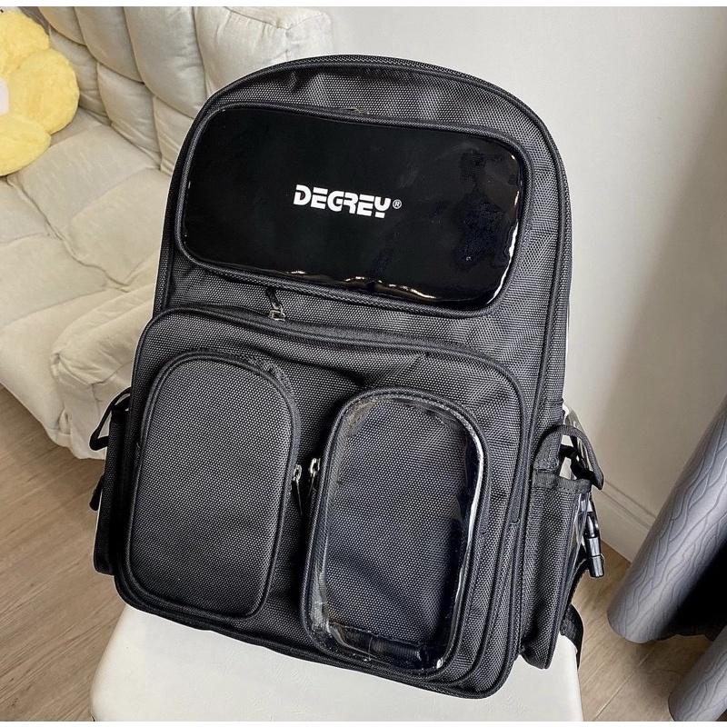 Balo Degrey Đen Túi Hộp Basic Backpack 2810 Clothes Shop Balo Đen Đi Học Đi Chơi Nhiều Ngăn Ulzzang Unisex