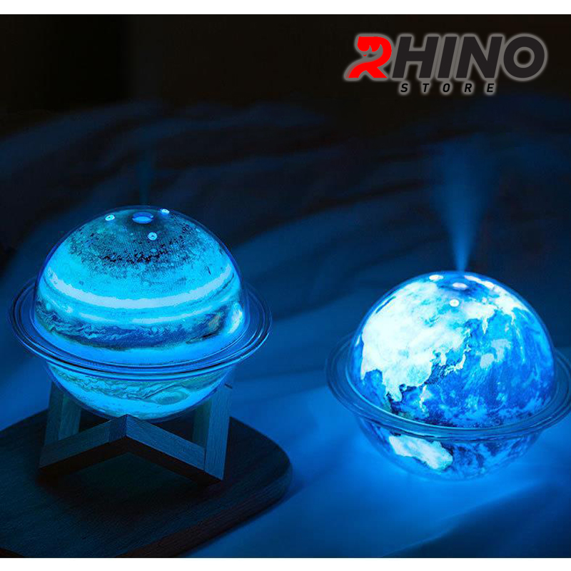 Máy phun sương tinh dầu tạo ẩm Rhino H303 hình trái đất, dung tích 330ml, nhiều màu nhỏ gọn - Hàng chính hãng