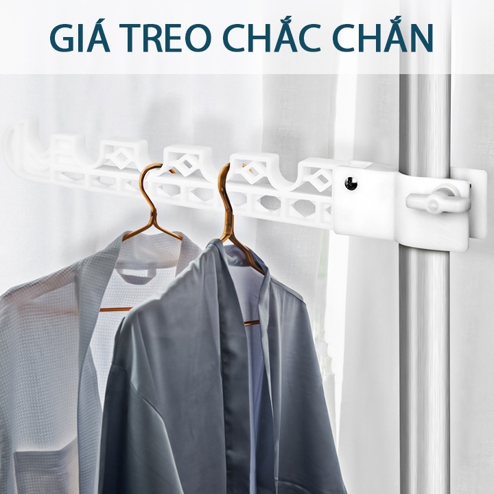 Cây Treo Quần Áo RAMAE JAPAN 6 Nhánh Móc Treo Điều Chỉnh Chiều Cao Tiết Kiệm Không Gian