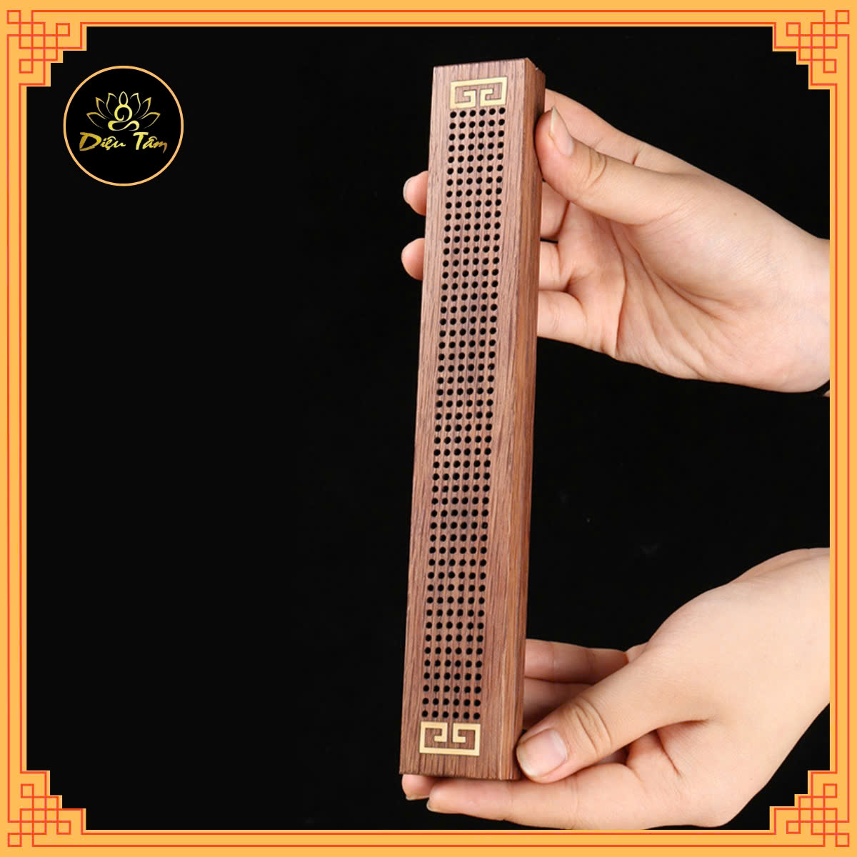 Set Hộp Đốt Nhang Và Ống Gỗ Đựng Nhang Trầm Hương Không Tăm Lư xông nhang trầm hương nhang que bằng gỗ hương kèm túi