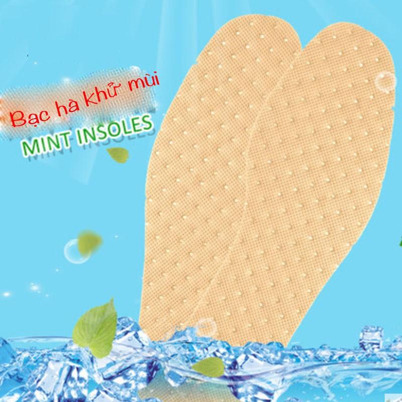 Bộ 2 Lót Giày Khử Mùi Bạc Hà Siêu Thoáng Khí, Chống Hôi Chân (Size 37 - 43