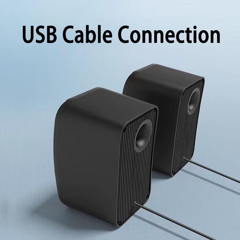 Máy tính mới âm thanh âm thanh nhỏ loa âm thanh nổi máy tính xách tay máy tính để máy tính để bàn có dây subwwofer usb đa phương tiện game di động loa di động màu sắc: màu đen