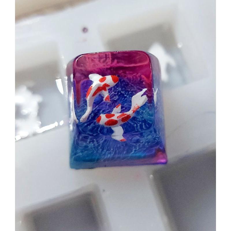 Keycap artisan cá koi profile SA R1 trang trí bàn phím cơ.