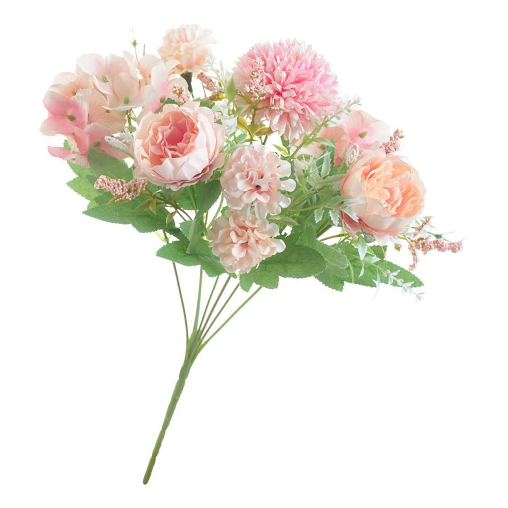 2Pcs 7 Head Artificial Fake Peony Flower Bouquet for Home Garden Wedding