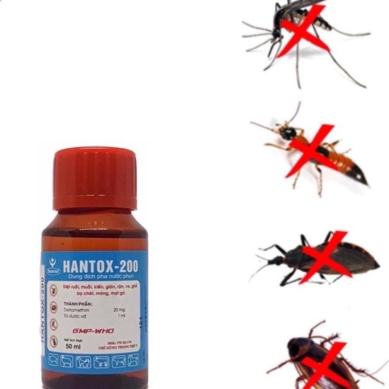 Hantox 200 pha ra phun diệt ruồi, muỗi, gián, bọ chét